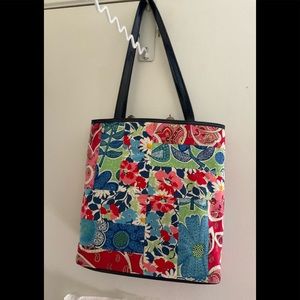 Vera Bradley Tote Patchwork Summer Cottage, Rosie Posies and Doodle Daisy